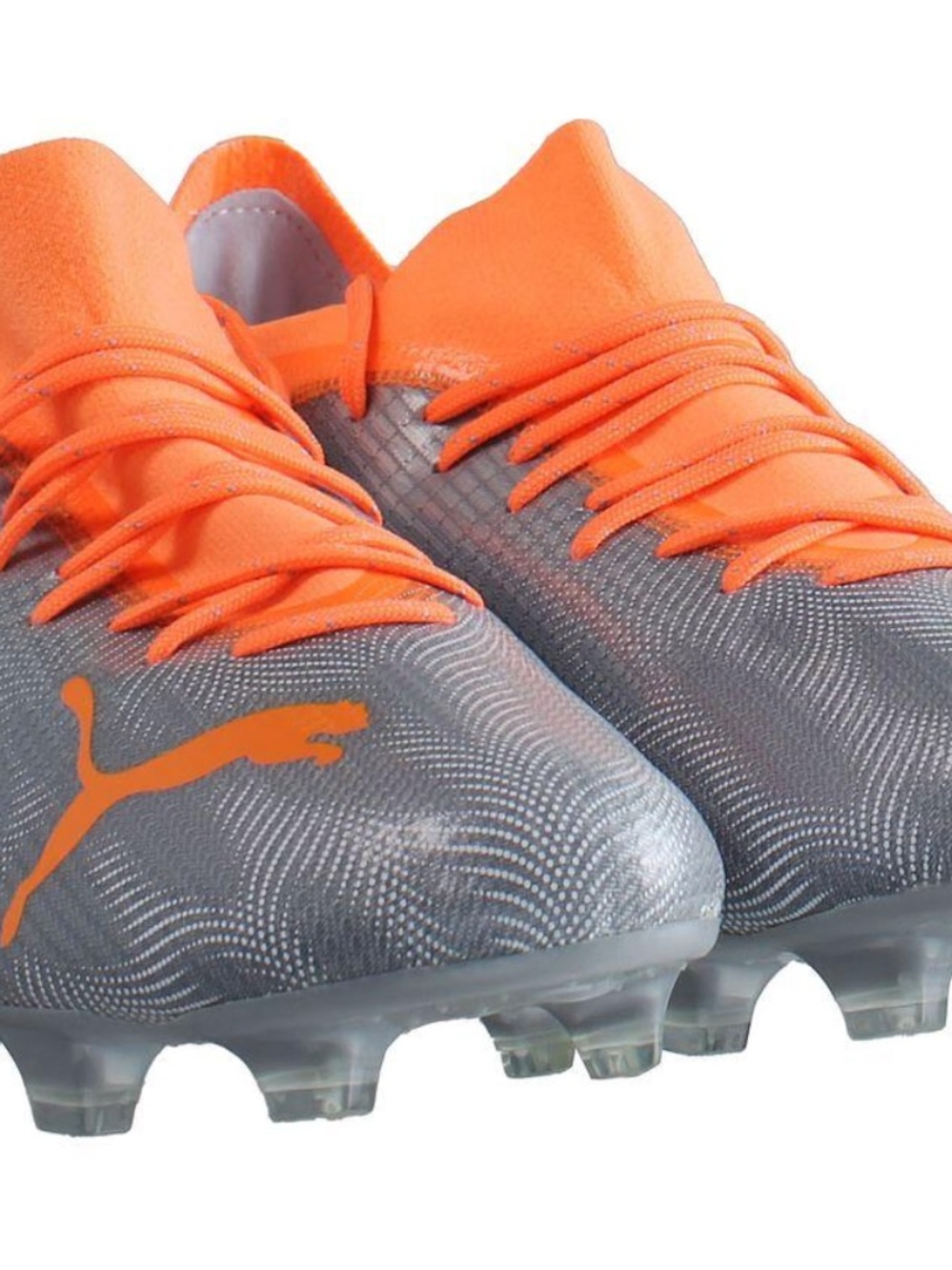 PUMA Ultra 2.4 FG/AG Soccer Cleats Men’s 7 Diamond Silver Neon Orange 106698-01